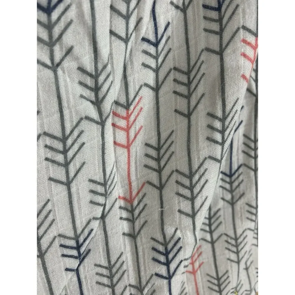 Tula Arrow Print Muslin Bamboo Baby Blanket Gray Navy Blue Orange